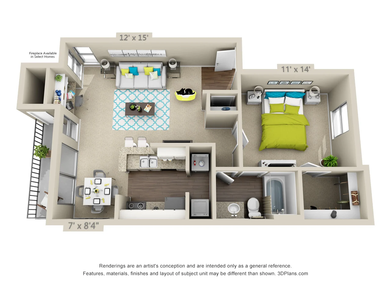 The Congress 3D Floor plan rendering