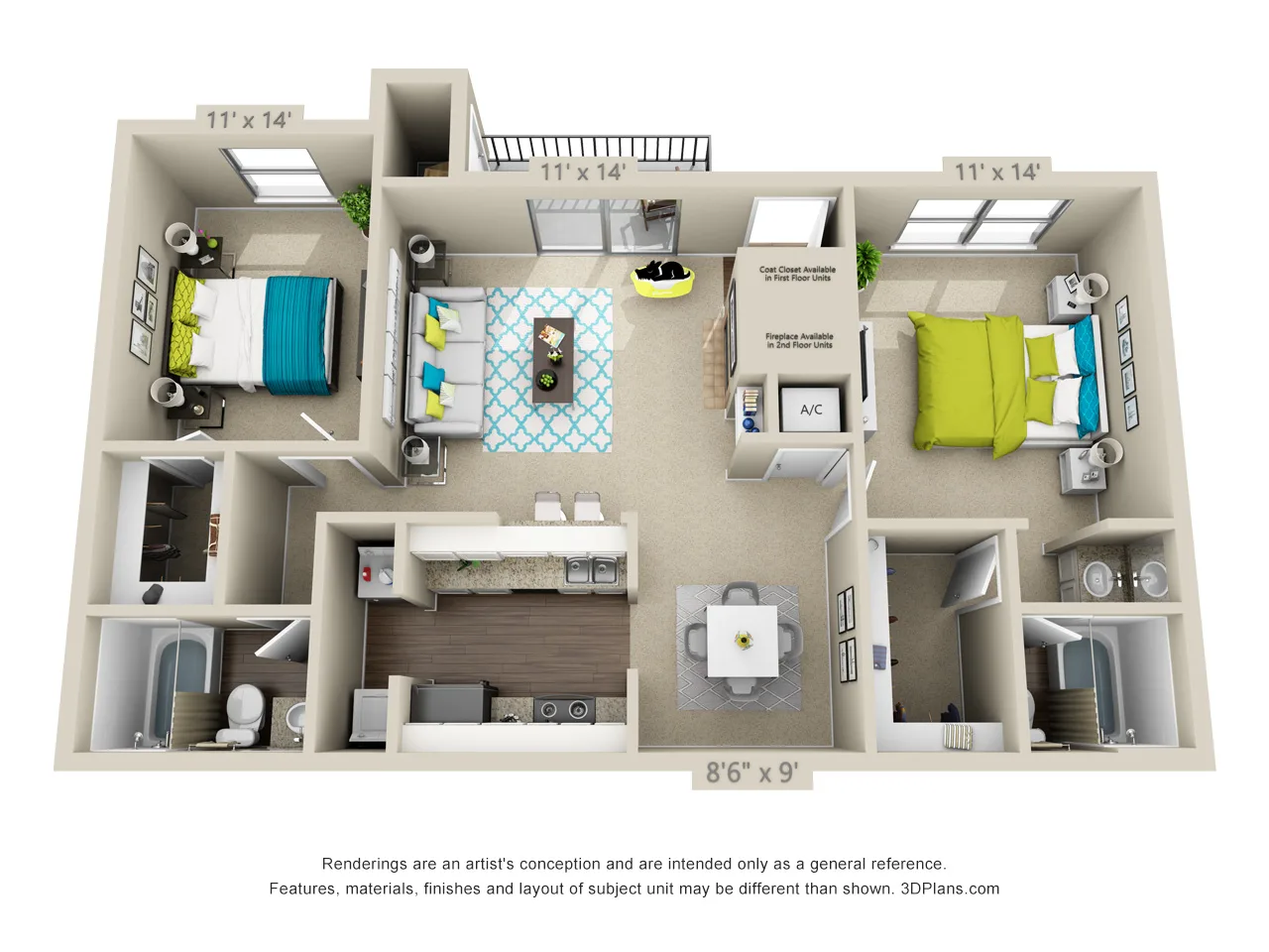 The Driskill 3D Floor plan rendering